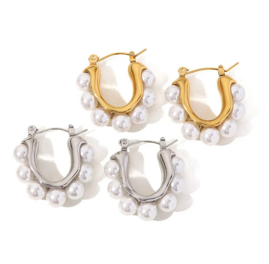 U Pearl Hoops